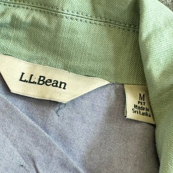 - L.L. Bean Cotton Blend Sage Green Blazer Spring Summer MED Petite     - U2113 - Picture 3 of 4